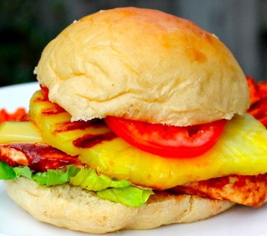 Order With Pineapple Vegan Chicken Sandwich food online from Mac Pizza & Wings store, Richmond on bringmethat.com