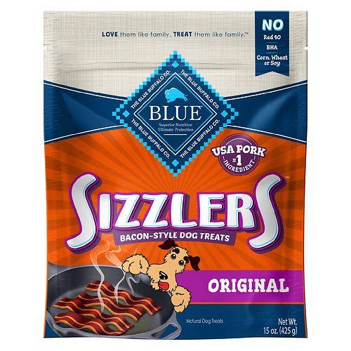 Order Blue Buffalo Sizzlers Bacon-Style Dog Treats Original - 15.0 OZ food online from Walgreens store, Roseville on bringmethat.com