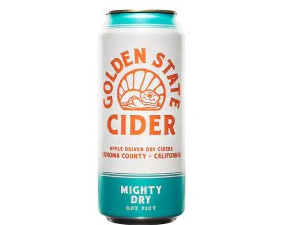 Order Golden State Cider Mighty Dry, 4pk-16oz can beer (6.3% ABV) food online from Tenderloin Liquor store, San Francisco on bringmethat.com