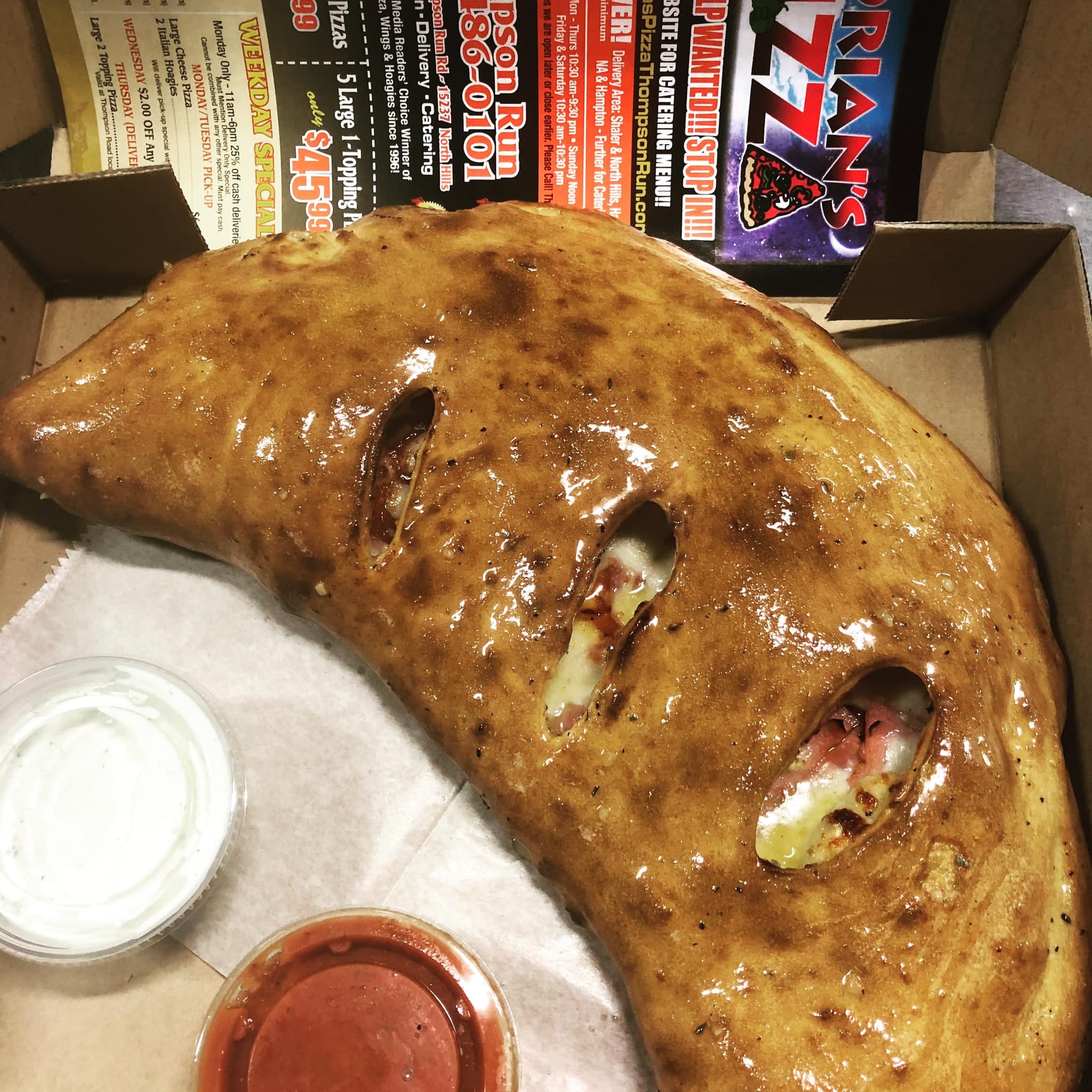 Order Calzone - Personal food online from Adrian's Pizza store, Pittsburgh on bringmethat.com