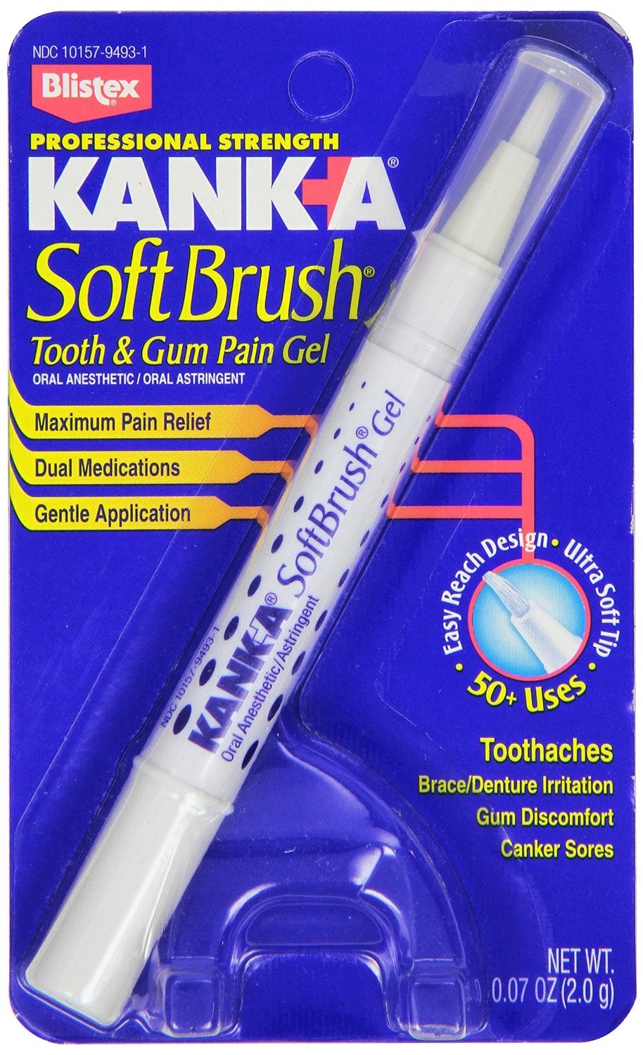 Order Blistex Kank-A SoftBrush Tooth & Gum Pain Gel, Professional Strength - 0.07 oz food online from Rite Aid store, Antelope on bringmethat.com