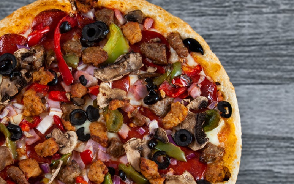 Order "The Works" Pizza - Medium food online from Seasons Pizza store, Wayne on bringmethat.com