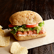 Order Wild Salmon-Wich Sandwich food online from Jason Deli store, Evansville on bringmethat.com