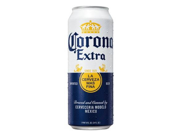 Order Corona Extra Lager Mexican Beer - 24oz Can food online from Liquor & Tobacco store, Batavia on bringmethat.com