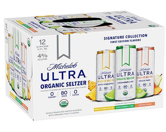 Order Michelob Ultra Organic Seltzer, 12pk-12oz beer (4% ABV) food online from Samco Food Store store, Bakersfield on bringmethat.com
