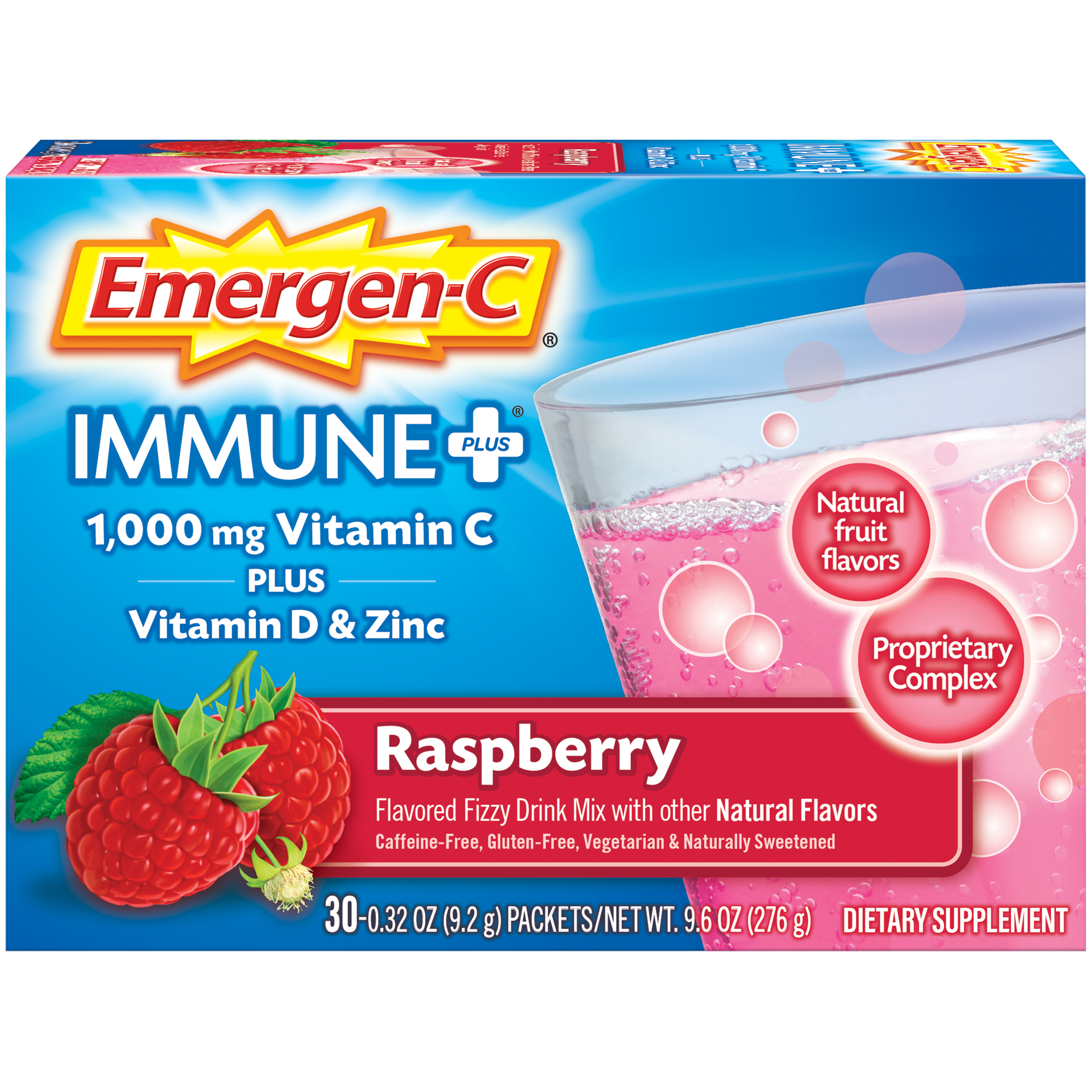 Order Emergen-C Immune + Fizzy Drink Mix, Raspberry - 30 ct food online from Rite Aid store, Aston on bringmethat.com