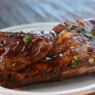 Order Rotisserie Smoked 1/2 Chicken on the Bone food online from Sharko'S Bbq store, Naperville on bringmethat.com