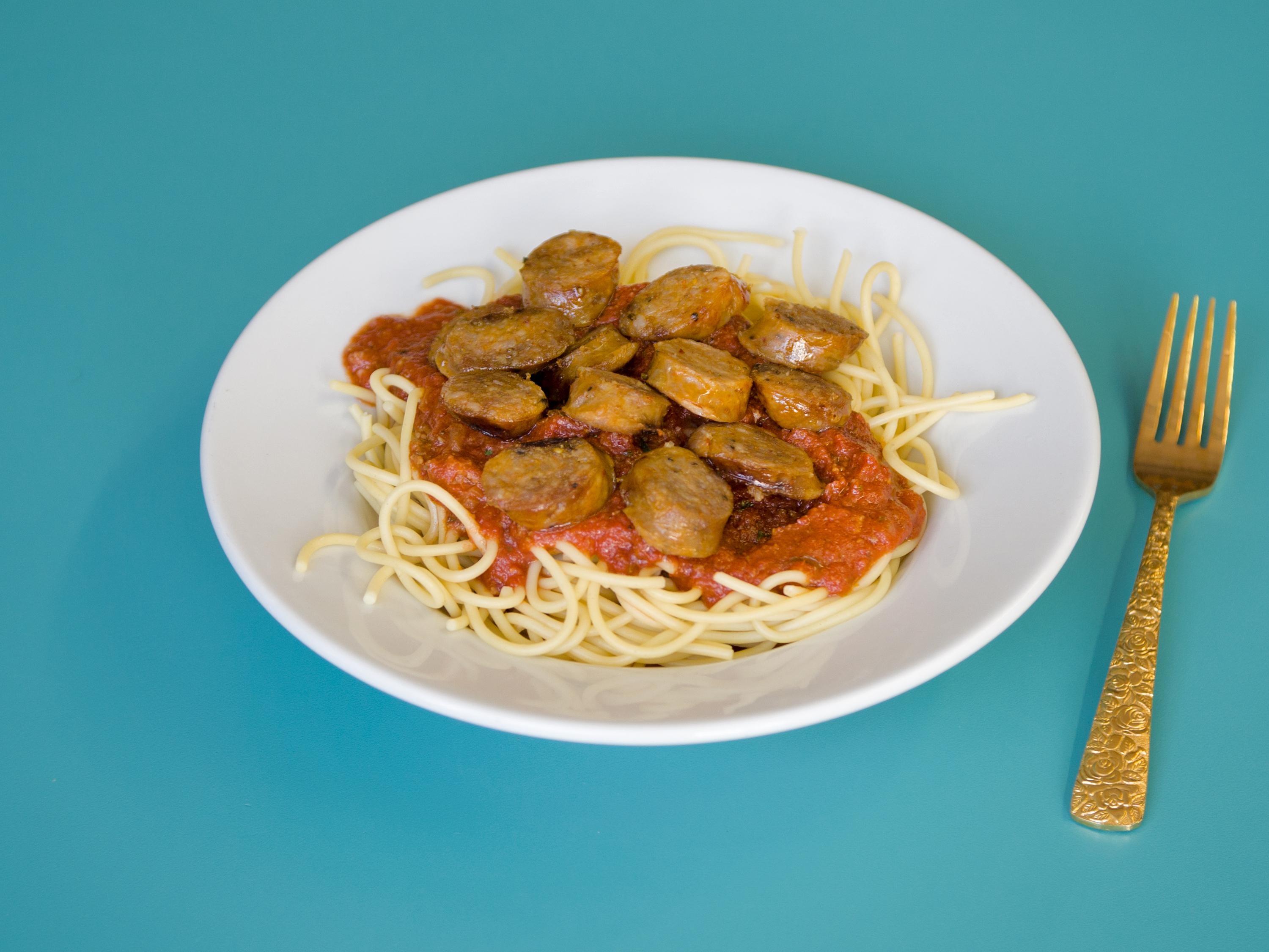 Order Spaghetti with Italian Sausage food online from Andre Pizza store, Los Angeles on bringmethat.com