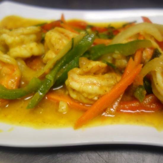 Order Coconut Curry Scallop and Shrimp food online from Ocean Blue Caribbean Restaurant and Bar store, Chandler on bringmethat.com