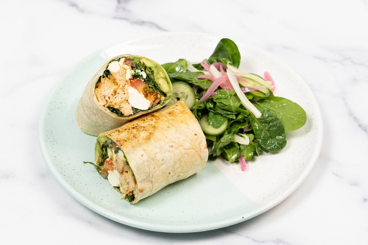 Order Spiced Chicken Wrap food online from Bluestone Lane Cafe store, Los Angeles on bringmethat.com