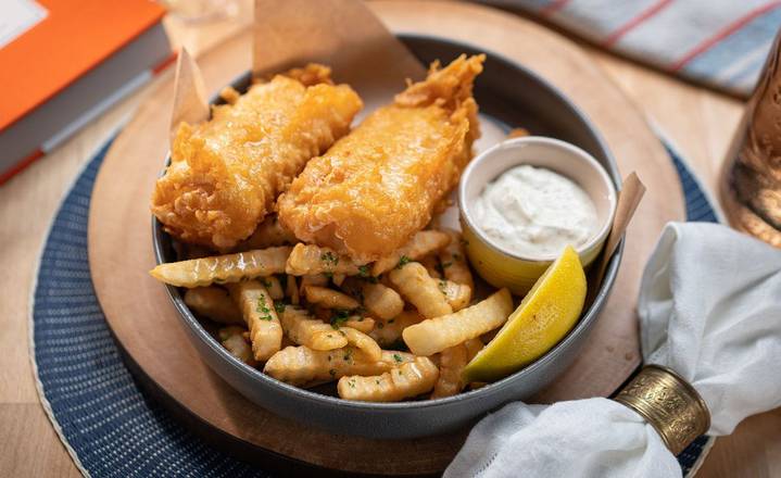 Order Two Pieces of Fried Cod + Fries food online from Cheebo store, Burbank on bringmethat.com