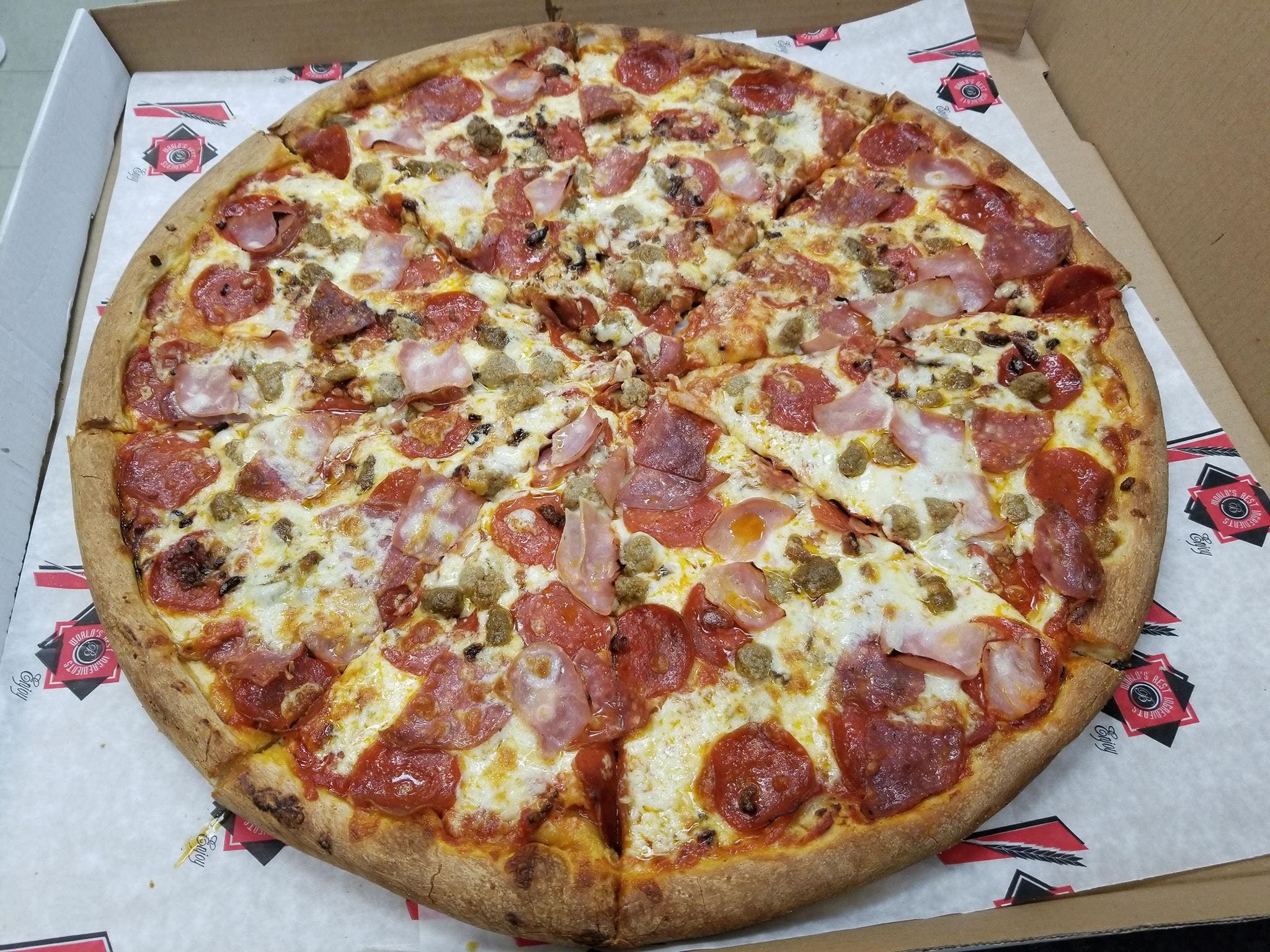 Order Meat Lover's Pizza - Small 10'' food online from Rome Pizza store, Boston on bringmethat.com