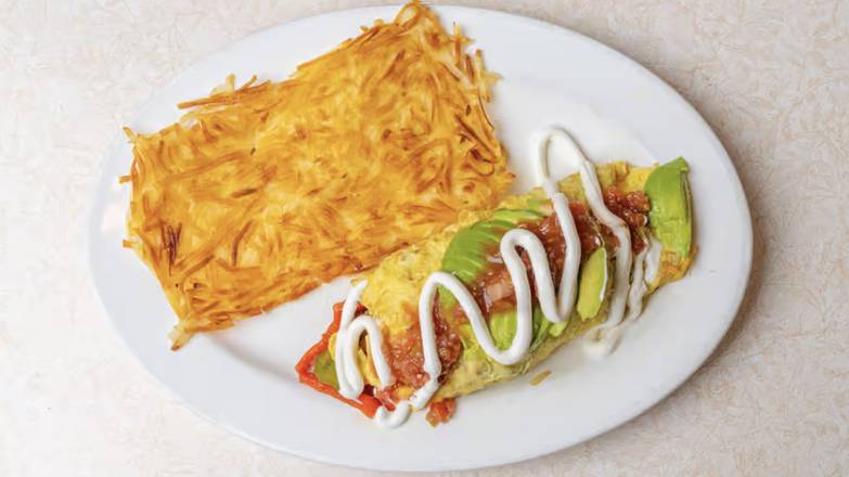 Order Mexican 2 Omelet food online from Chicks Donuts & Coffee Shop store, Concord on bringmethat.com