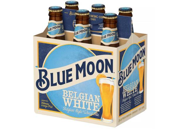 Order Blue Moon, 6pk-12oz bottle beer (5.4% ABV) food online from Windy City Liquor Market store, El Cajon on bringmethat.com