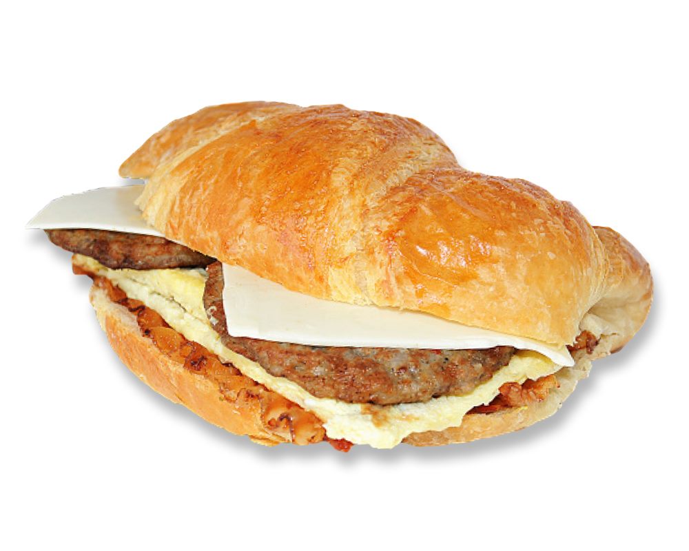 Order Egg, Sausage, Bacon and Cheese Breakfast Sandwich food online from Honey Donuts store, Crowley on bringmethat.com