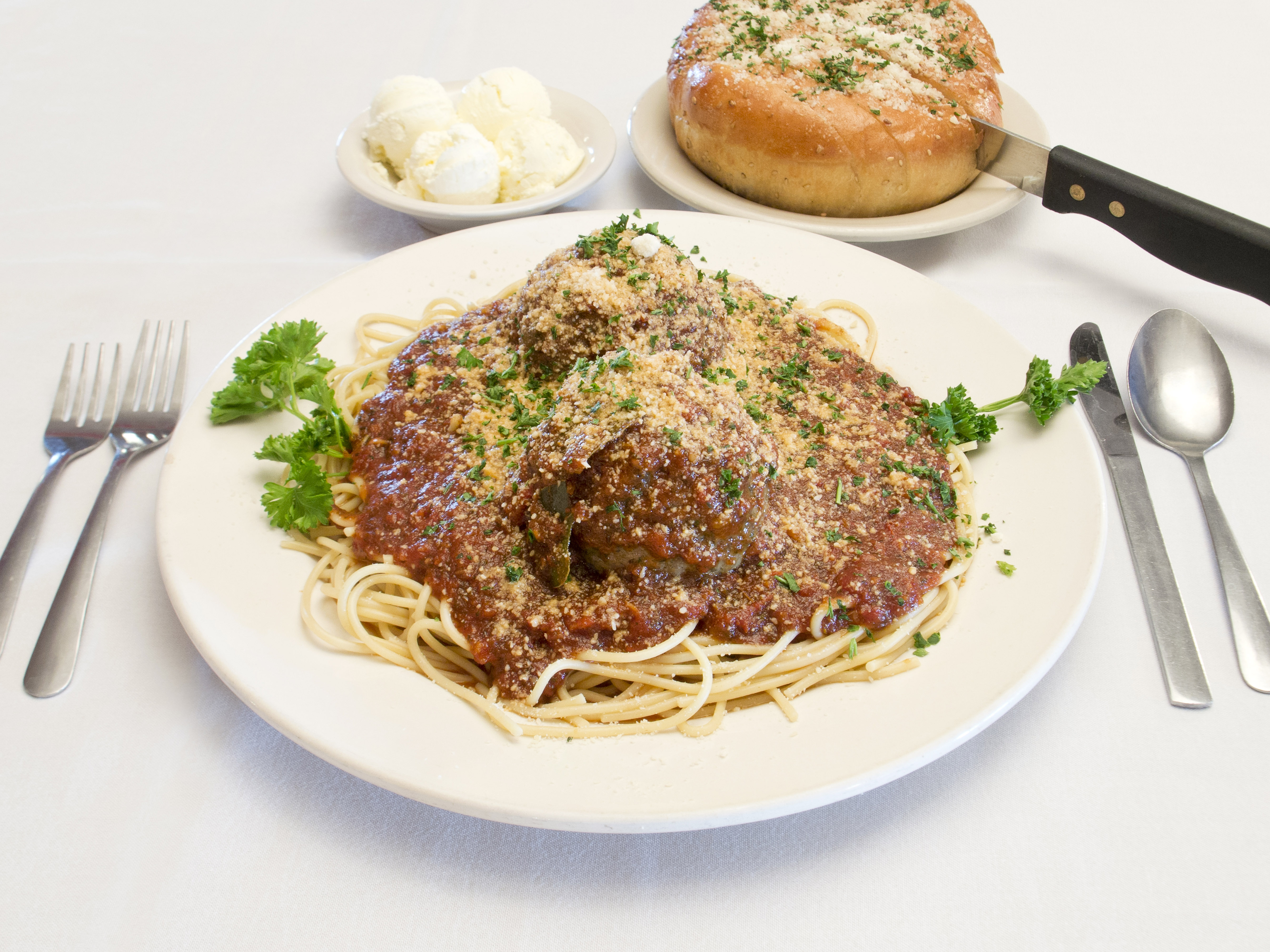 Order Real Italian Meatballs and Spaghetti food online from Ernest Orleans Restaurant store, Shreveport on bringmethat.com
