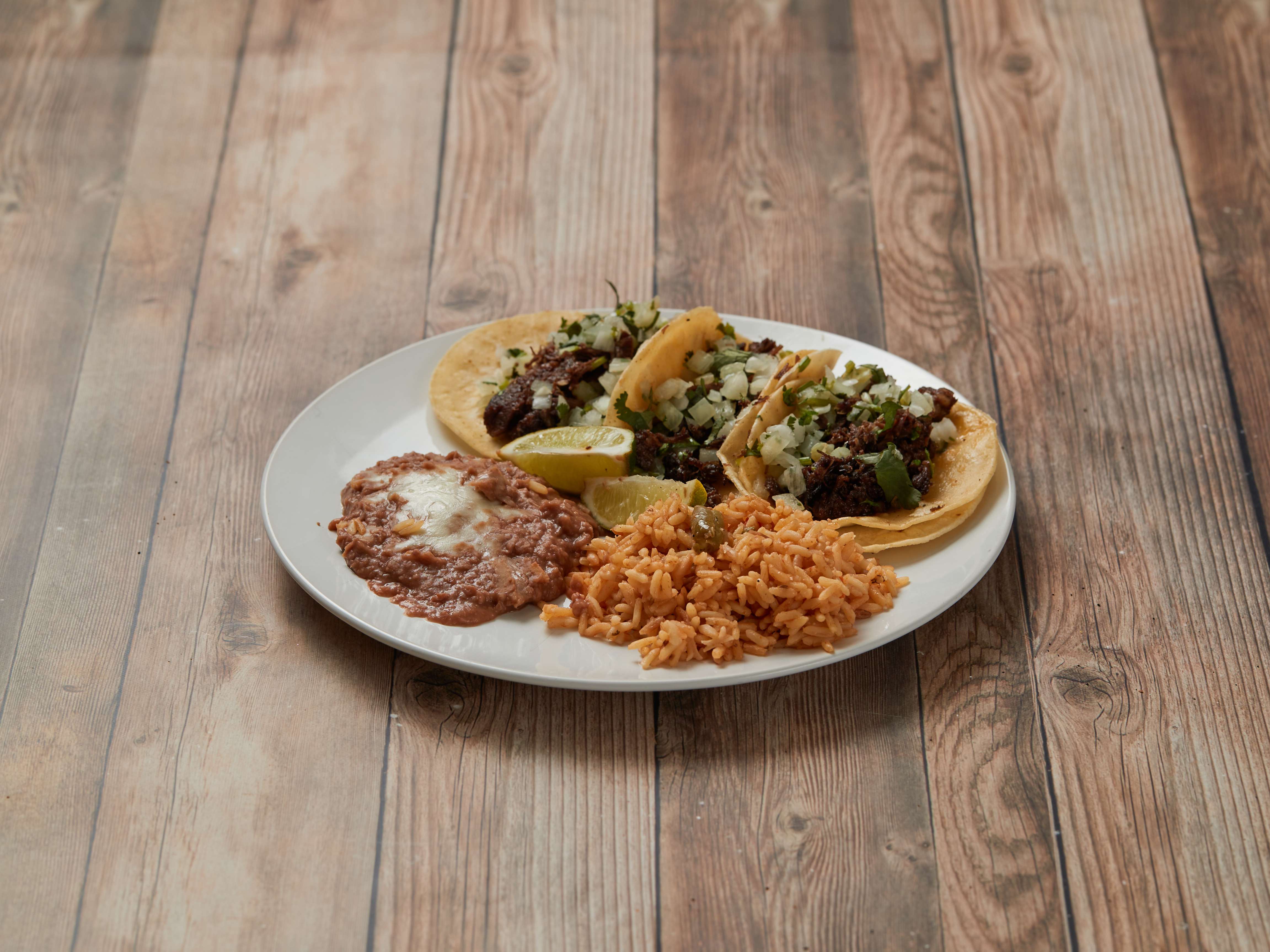 Order 3 Tacos Platter food online from Taqueria Esperanza store, Lafayette on bringmethat.com