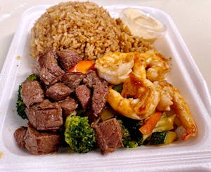 Order 12. Hibachi Steak & Shrimp food online from Jasper Hibachi Express & Sushi store, Springdale on bringmethat.com