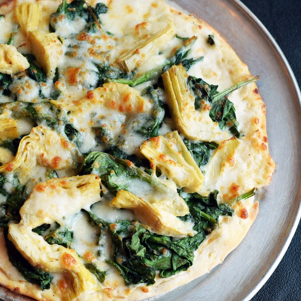 Order Spinach Artichoke Pizza - Small 12'' food online from Jp Pizza & Grill store, Wilmette on bringmethat.com