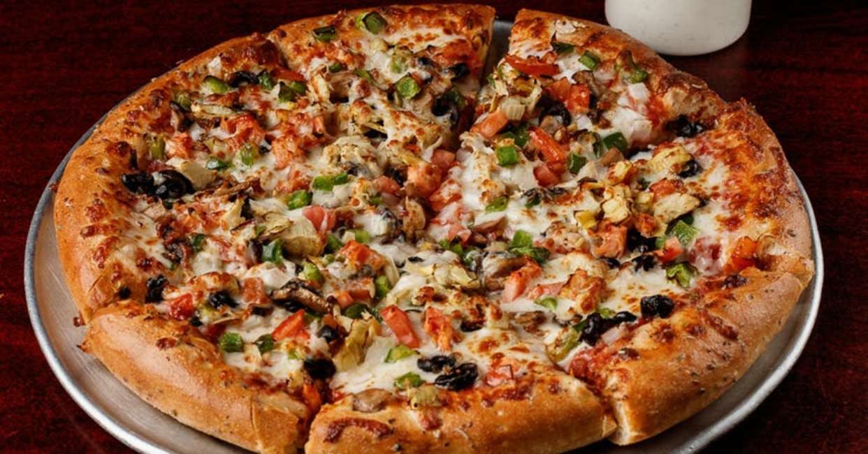 Order Veggie Supreme Pizza - Personal 8" food online from Wings Pizza N Things store, Temple on bringmethat.com