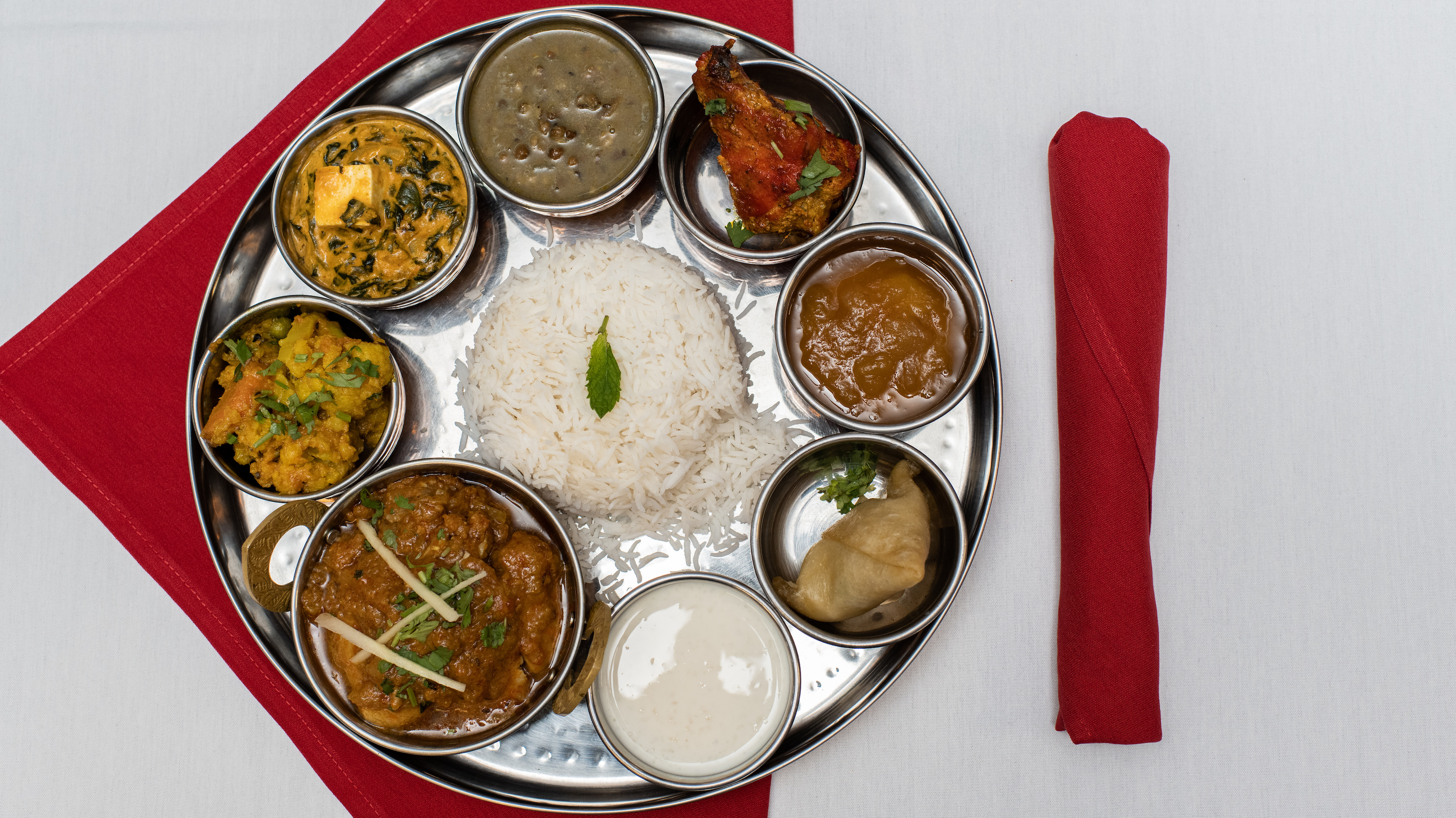 Order Thali Special food online from Sherpa Kitchen store, Boulder on bringmethat.com