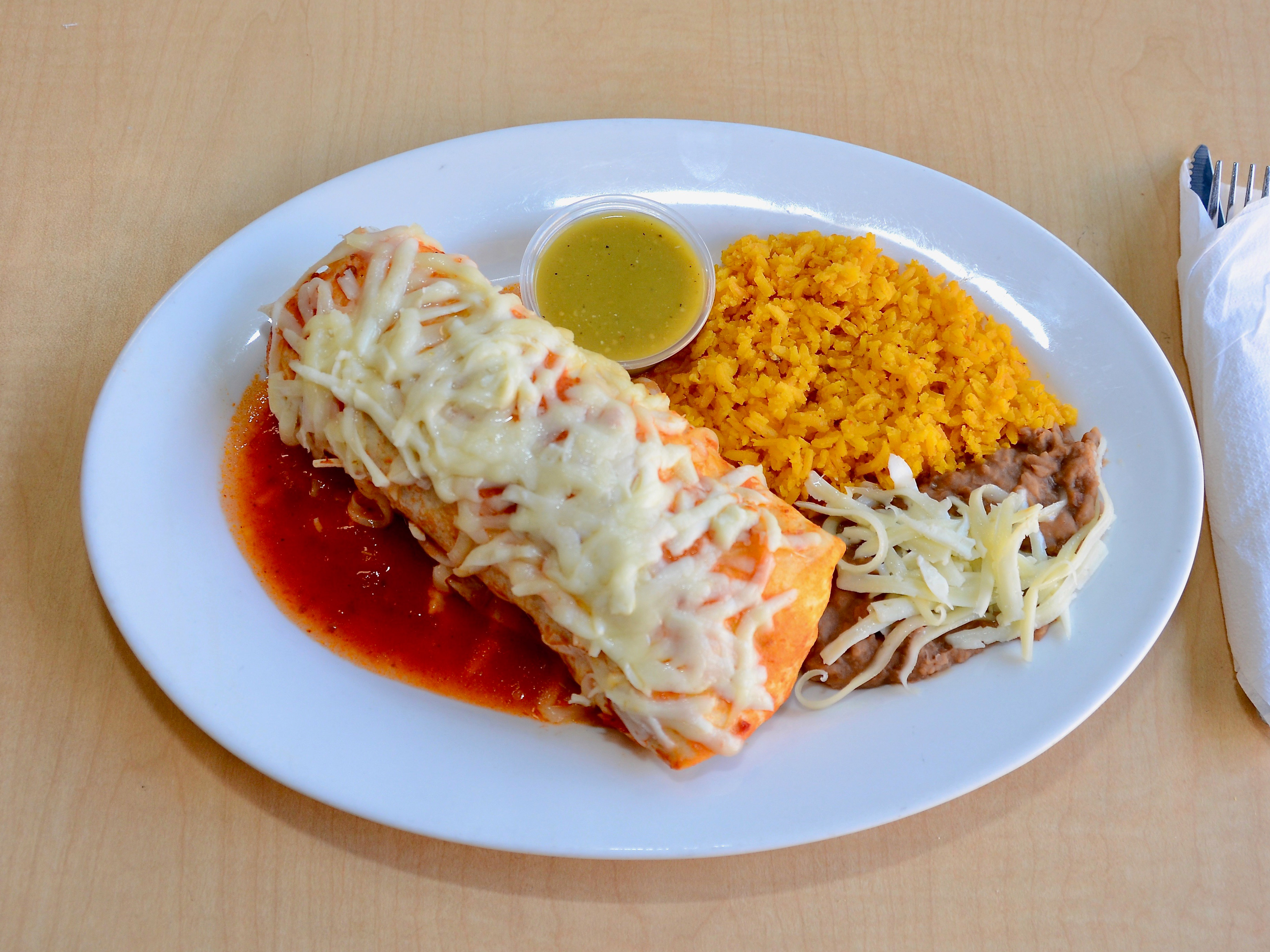 Order Burrito Suizo Dinner food online from Clark El Ranchito store, Chicago on bringmethat.com