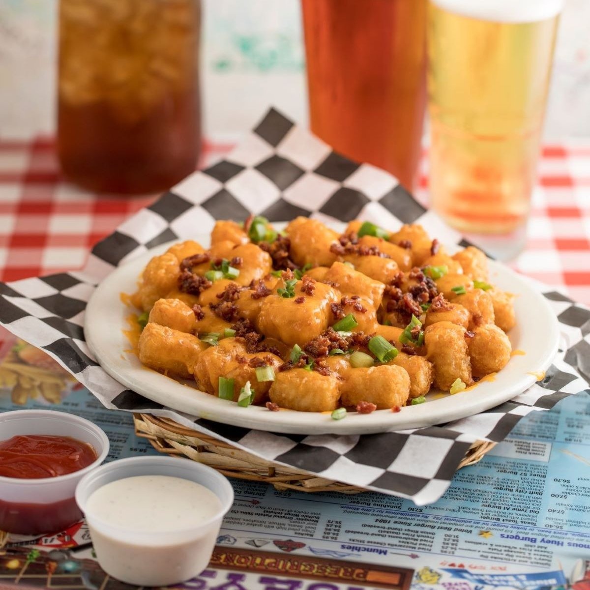 Order Cheese Tots with Bacon & Scallions food online from Huey's Collierville store, Collierville on bringmethat.com