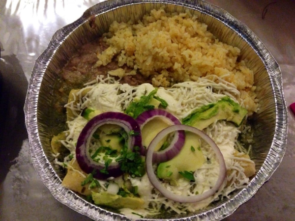 Order Shredded Chicken Enchiladas food online from Taqueria Viva Mexico Kitchen Cafe store, Jersey City on bringmethat.com