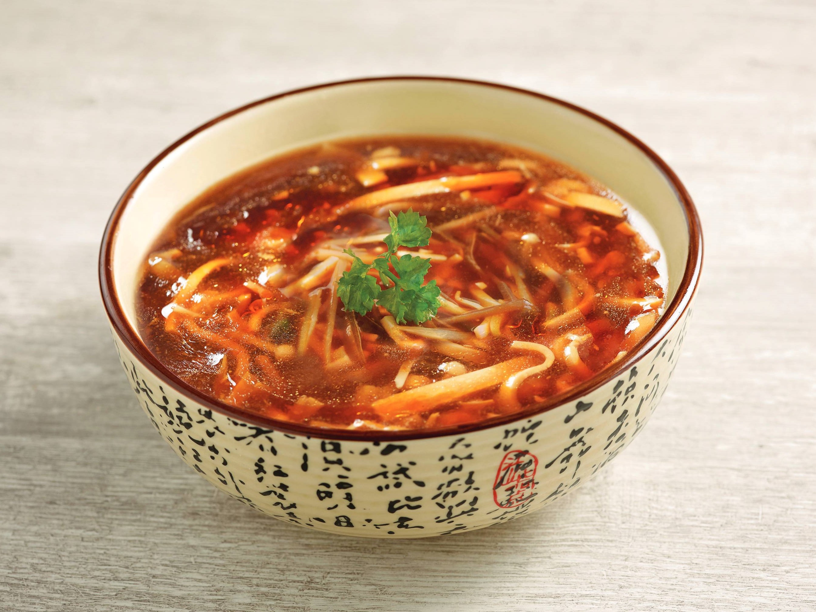 Order C6. Hot and Sour Soup with Shredded Pork food online from Paradise Dynasty store, Costa Mesa on bringmethat.com