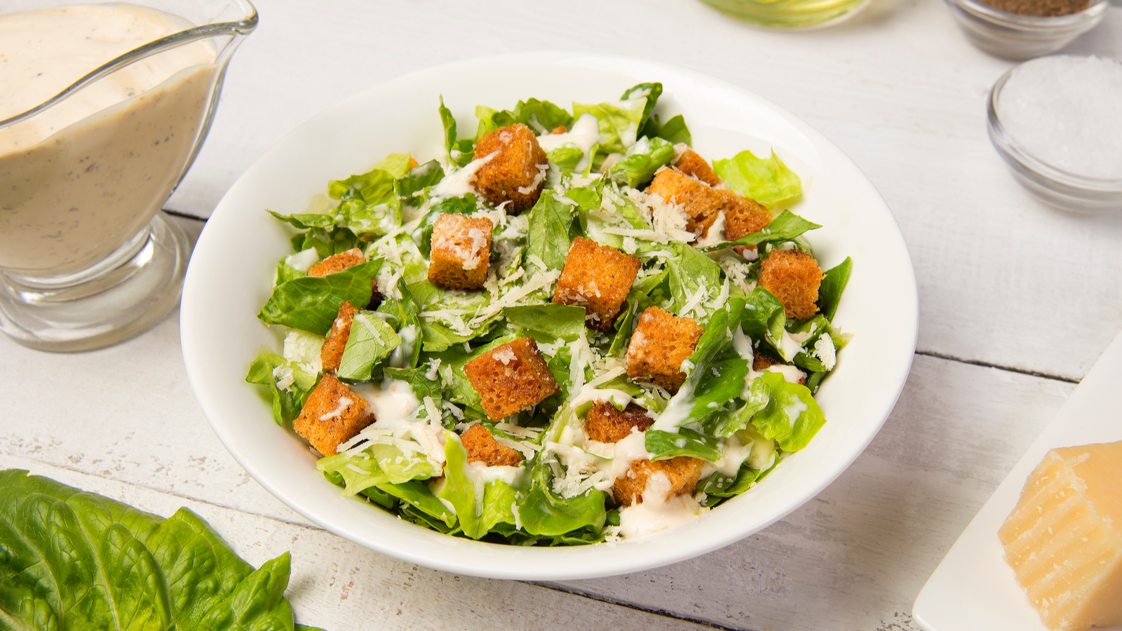 Order Caesar Salad food online from Halal Chicken Gyros Co store, Fremont on bringmethat.com