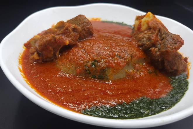 Order Gbegiri and Ewedu food online from Trices Cafe and Lounge store, Leon Valley on bringmethat.com