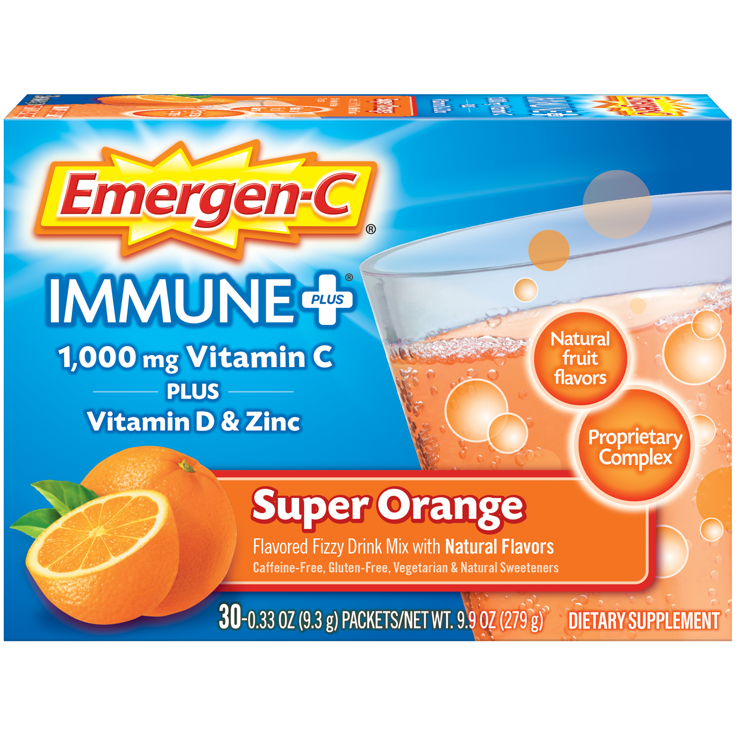 Order Emergen-C Immune+ System Support Drink Mix, Super Orange - 30 ct food online from Rite Aid store, MILLER PLACE on bringmethat.com