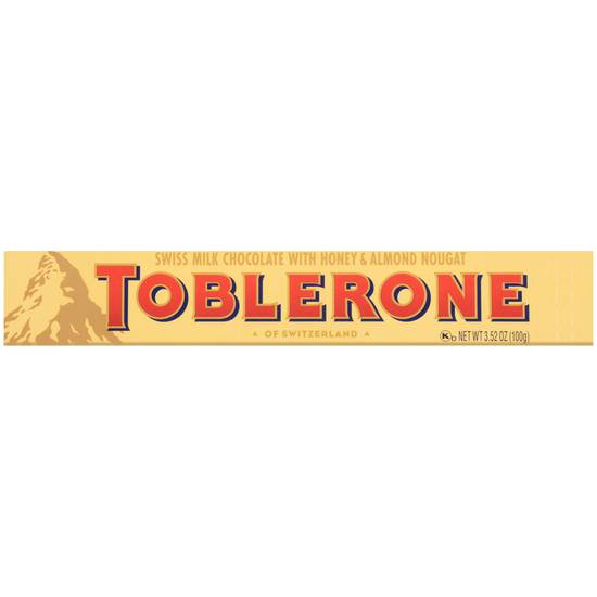 Order Toblerone Swiss Milk Chocolate with Honey and Almond Nougat (3.52 oz) food online from Rite Aid store, Eugene on bringmethat.com