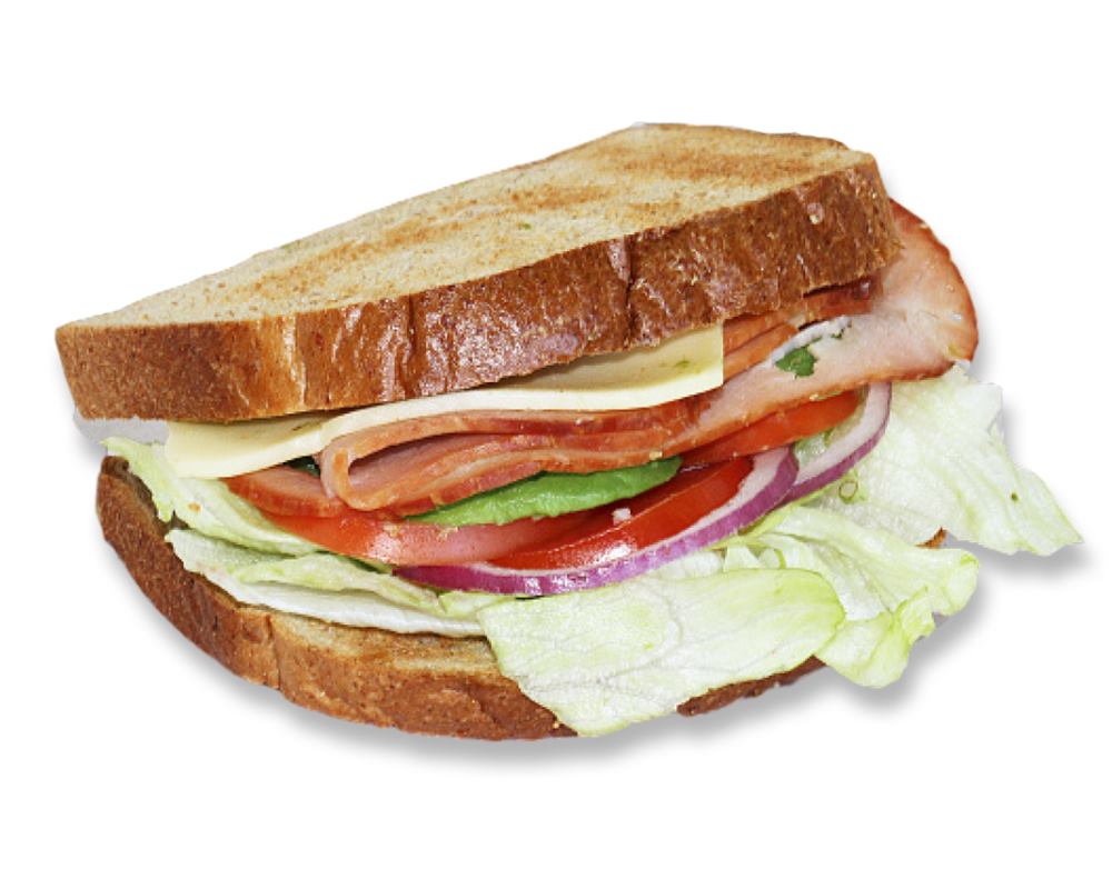 Order Turkey and Cheese Sandwich food online from Honey Donuts store, Crowley on bringmethat.com