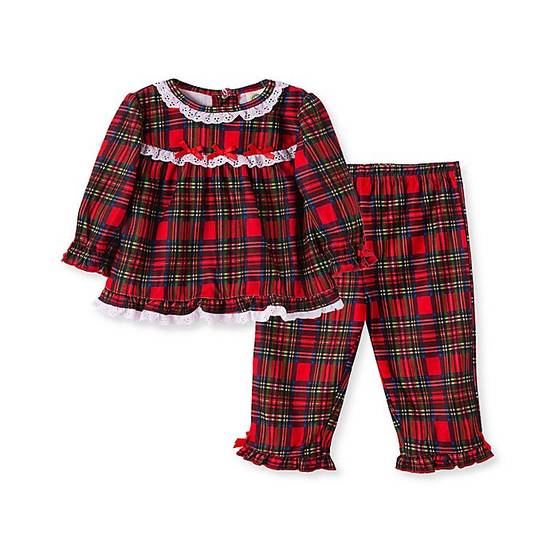 Order Little Me® Size 24M 2-Piece Girl's Plaid Pajamas Set food online from Bed Bath & Beyond store, Lancaster on bringmethat.com