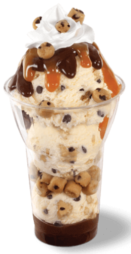 Order Chocolate Chip Cookie Dough Sundae food online from Baskin-Robbins store, West Covina on bringmethat.com