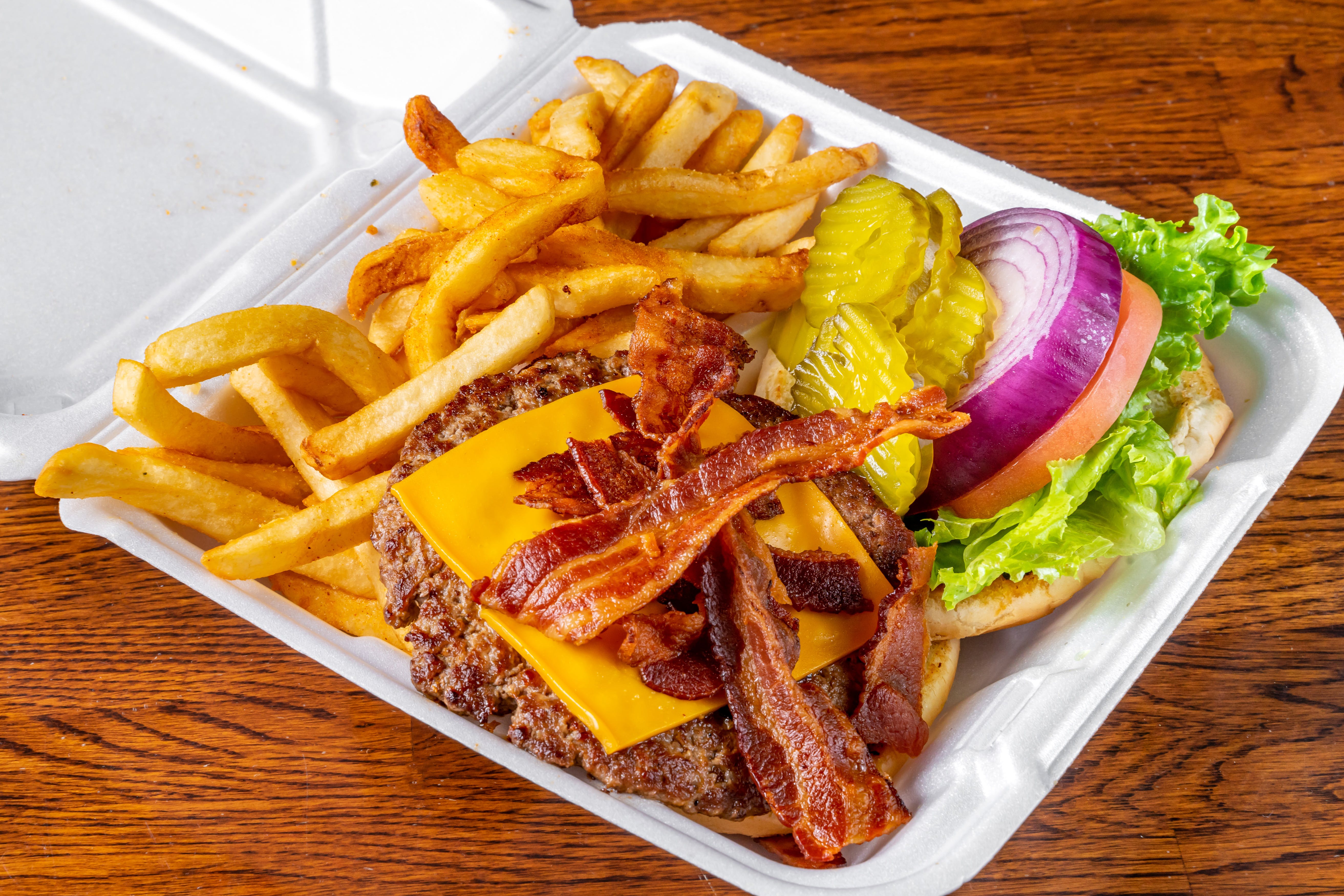 Order Cheeseburger - 1/2 lb. food online from Southern Recipes Grill store, Arlington on bringmethat.com