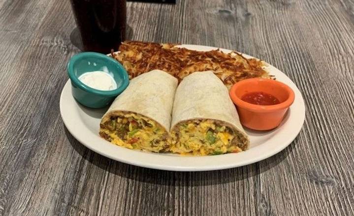 Order Breakfast Burrito - OO food online from Biscuits Cafe store, Glendale on bringmethat.com