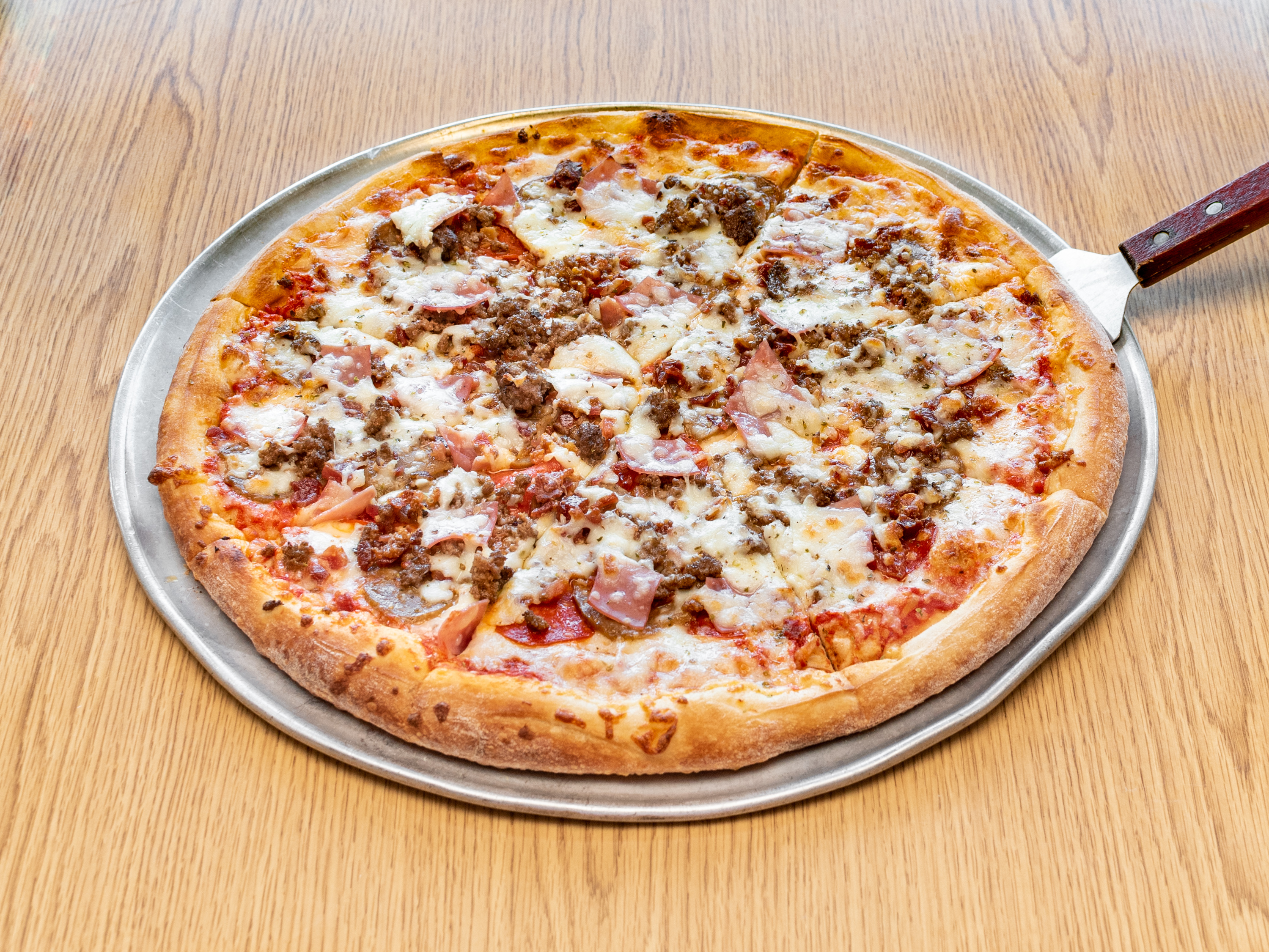 Order Meat Lovers Pizza food online from L & B Pizzeria & Sports Bar store, Dale City on bringmethat.com