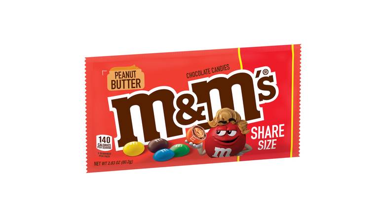 Order M&M'S Peanut Butter Chocolate Candy 2.83 Oz food online from Valero Food Mart store, Murrayville on bringmethat.com