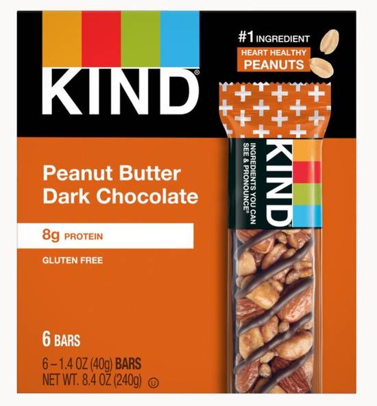 Order Kind Bars, 6 CT, Peanut Butter Dark Chocolate food online from Cvs store, WESTON on bringmethat.com
