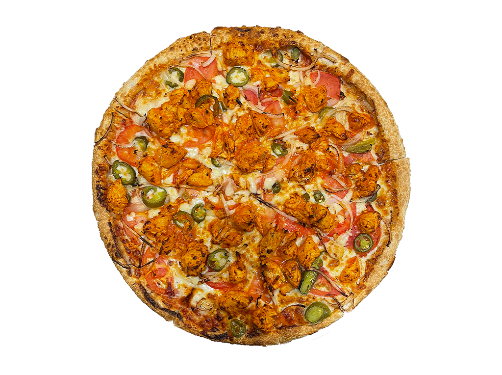 Order Buffalo Chicken Deluxe Pizza  food online from Land of Pizza Inc store, South Boston on bringmethat.com