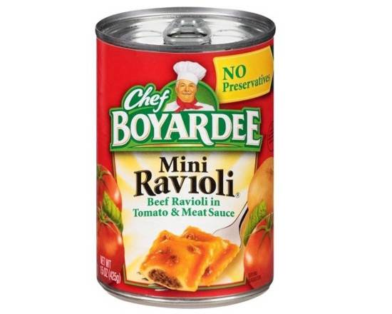 Order Chef Boyardee Beef Ravioli In Tomato and Meat Sauce (15 oz) food online from Temple Beauty Supply store, South Gate on bringmethat.com