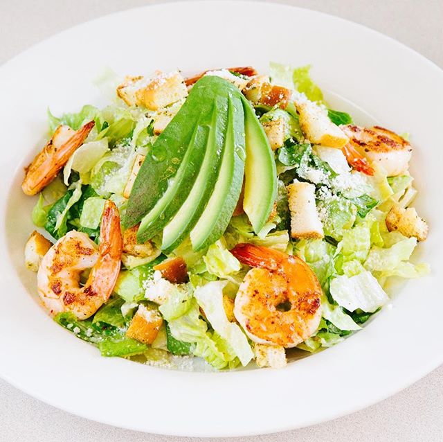 Order Shrimp and Avocado Caesar Salad food online from Deluxe Diner store, Newark on bringmethat.com