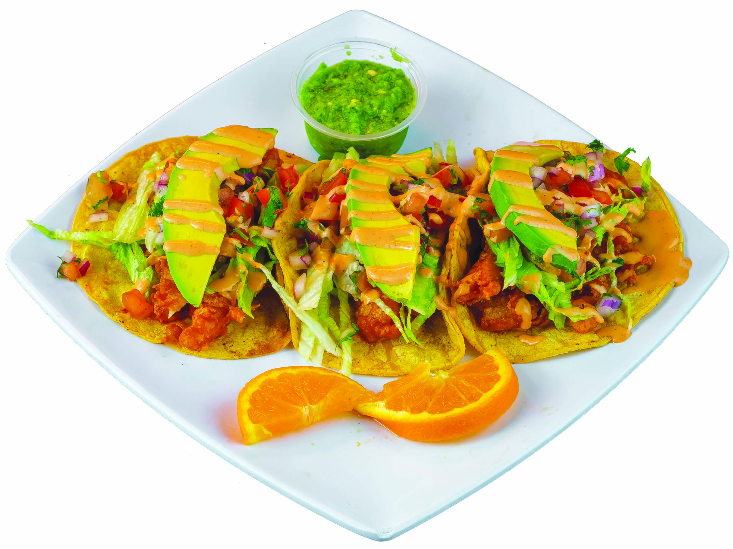 Order 36. Tacos de Pescado  ( 3 Tacos ) food online from Malta Mexican Seafood store, Westminster on bringmethat.com