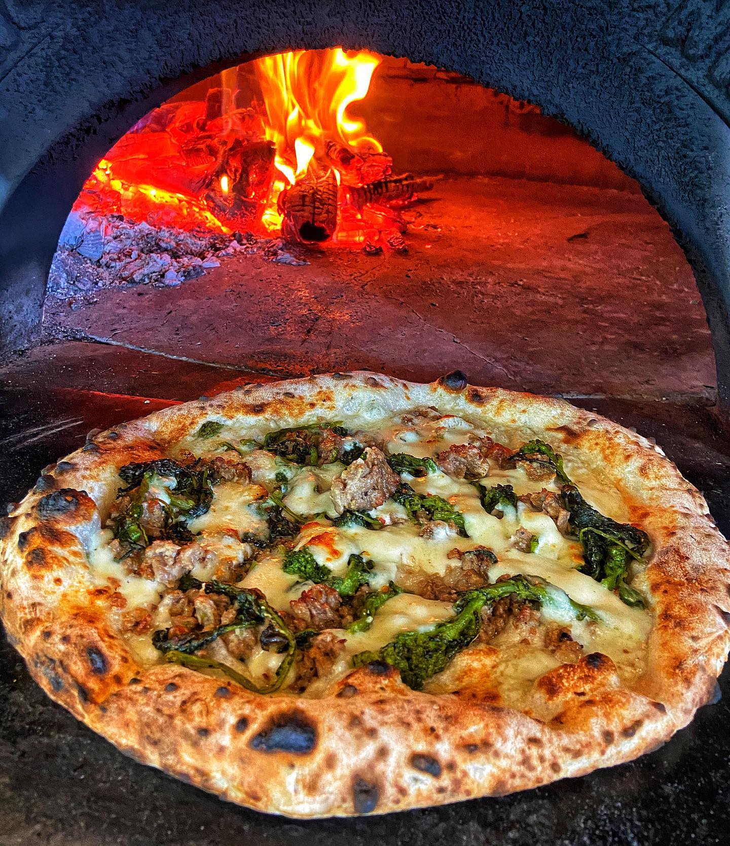 Order Sausage and Broccoli Rabe Pizza food online from Acqua E Farina store, Newtown on bringmethat.com