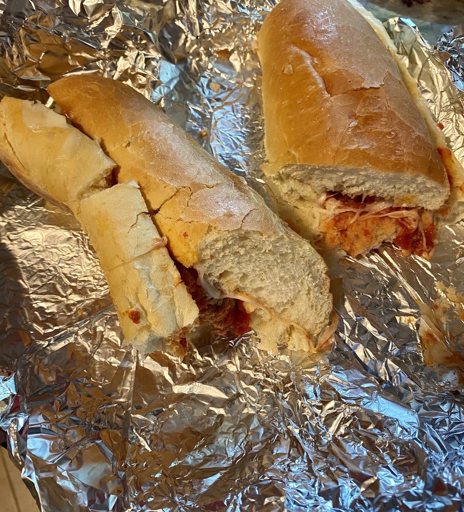 Order Meatball & Cheese Grinder - Small 8" food online from Capri Pizza store, Holyoke on bringmethat.com