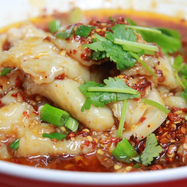 Order Se1. Fish Fillet Bowl with Flaming Red Oil food online from Spices! store, San Francisco on bringmethat.com