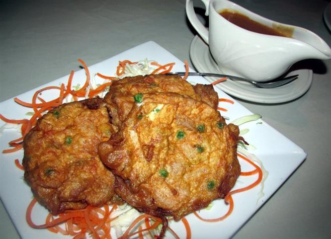 Order 35. Vegetable Egg Foo Young food online from AA Chinese Restaurant - Bronx store, Bronx on bringmethat.com