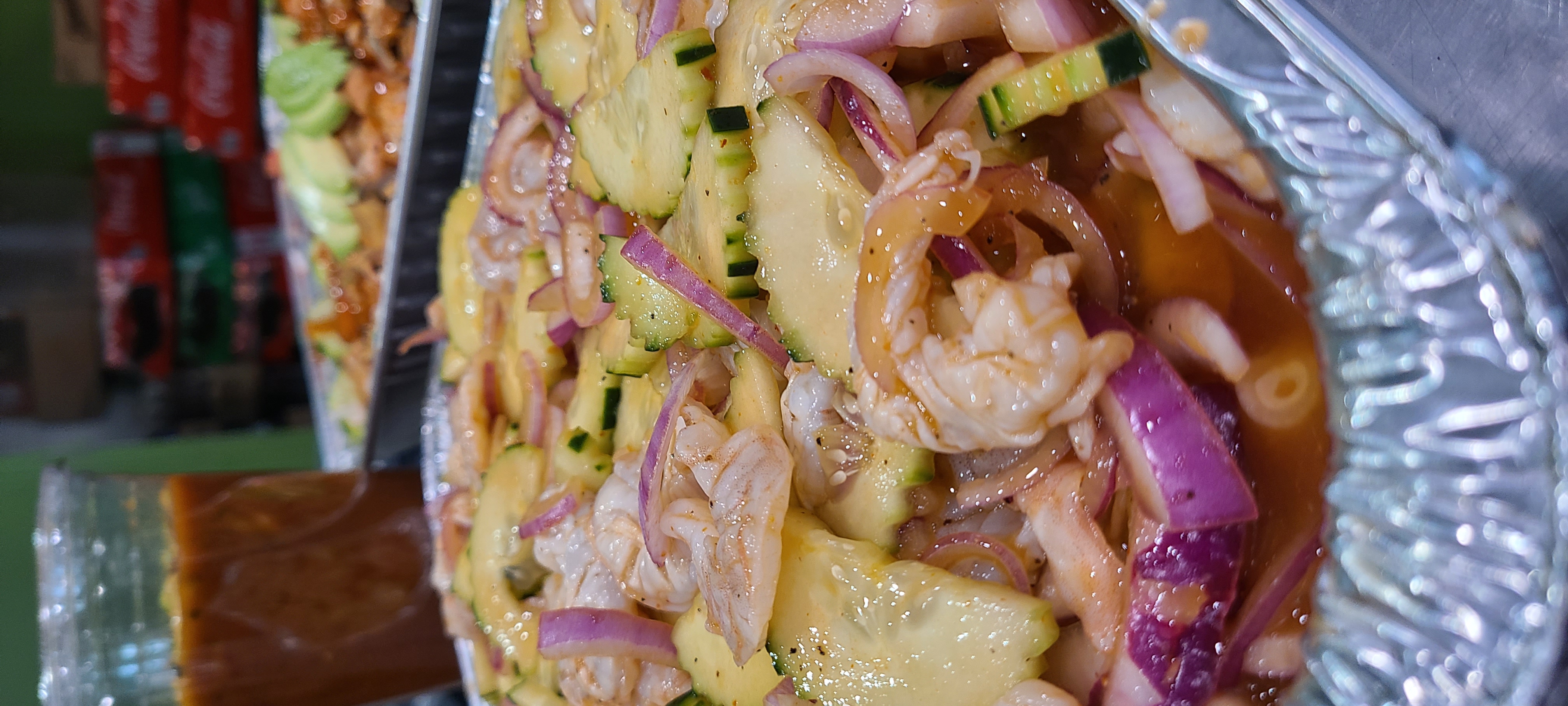 Order Aguachile tray food online from Polas Mariscos store, Montclair on bringmethat.com